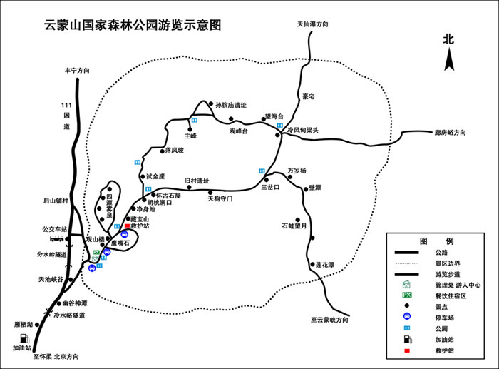 云蒙山国家森林公园景区地图